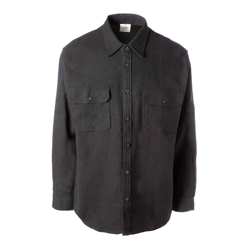 Extra Heavyweight Flannel Shirt- Black