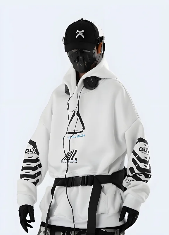 White Cyberpunk Hoodie