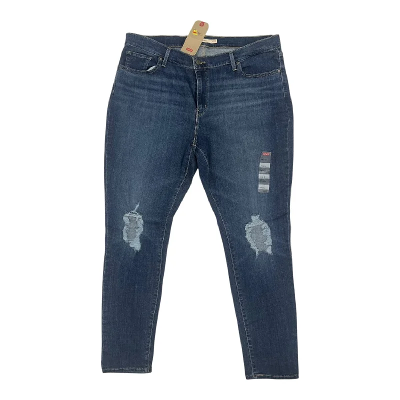 Jeans Skinny By Levis In Blue Denim, Size:20