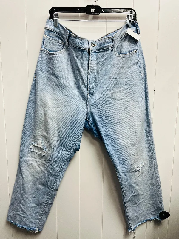 Jeans Straight By Express In Blue Denim, Size: 18