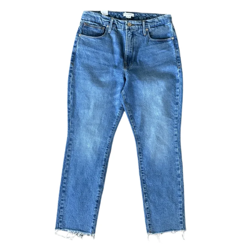 Jeans Straight By Good American In Blue Denim, Size: 10