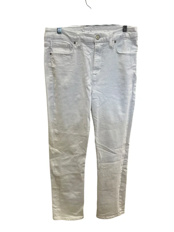 Jeans Straight By Good American In White Denim, Size: 10